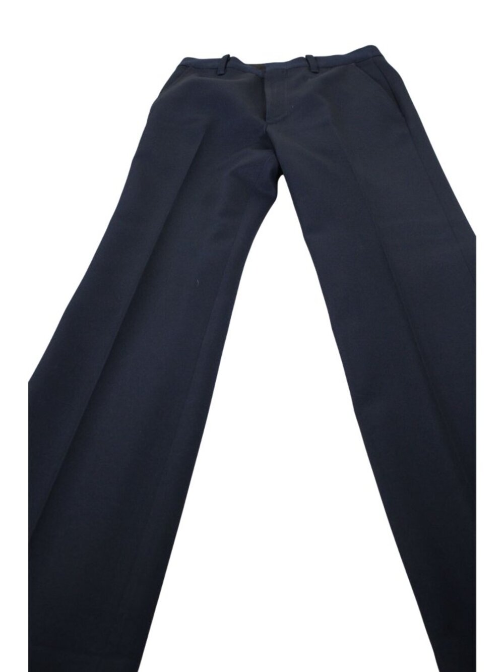 JCPenney Comfort Slacks Navy Blue Stretch Fabric Dress Pants Tailored Fit Mens S